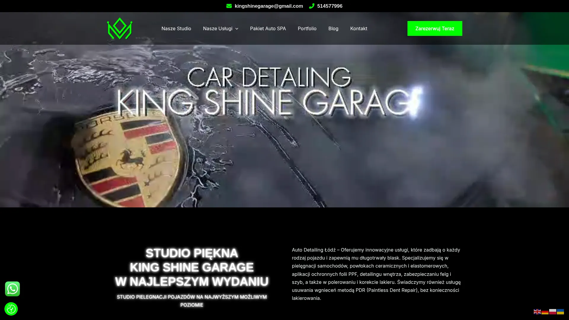 Screenshot of kingshinegarage.pl